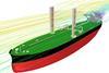 Rendering of the VLCC with the wings sails in place (Image copyright KSOE)
