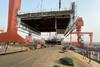 A fourth deck is added to the 'Stena Foreteller' RoRo ferry during a rebuild