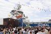 Havyard arranged a major celebration in Fosnavaag to mark the handover of its latest PSV to its Indian owner (photo: Havyard)