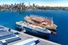 The image shows a CG rendering of the powership and offshore data centre