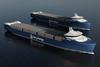The two proposed 190-metre hydrogen-fuelled container carriers will have a load capacity of 500 40-foot containers carrying compressed hydrogen.