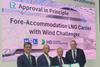 (l-r) Hongryeul Ryu, EVP & CTO, HD Hyundai Heavy Industries; Hisashi Umemura, senior managing executive officer, MOL; Jason Clifton-Samuel, deputy commissioner of Maritime Affairs, Republic of the Marshall Islands; Andy Mckeran, chief growth officer, LR