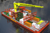 The feeder barge concept was developed for efficient movement of containers within ports such as Hamburg, the design including provision for gas fuel