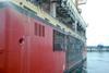 The stern of Ramform Sterling fitted with anti-pirate grids, fences and razor wire