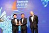 Mr. Noboru Ueda (center), chairman and president, ClassNK, receiving the ‘classification society award’ at the Seatrade Asia Awards ceremony from Mr. Francis Liu (left) deputy director of marine, marine department, government of Hong Kong Specia...