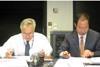 Luis García, general manager Sener, and Desheng Rao, deputy director CSDDC, signing the agreement