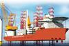 Artist impression of the windfarm installation vessel ordered by Swire Blue Ocean
