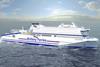 'Honfleur' will be distinguished in the Channel ferry market by an LNG-electric power installation (credit: FSG)