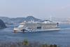 AIDAprima leaving Nagasaki for Hamburg, after delivery by Mitsubishi Heavy Industries