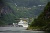 A cruise ship berths in the UNESCO World Heritage Geirangerfjord (credit: Norwegian Maritime Administration)