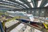 Saga Cruises’ Spirit of Discovery taking shape in Meyer Werft’s Papenburg building hall (photo credit: Meyer Werft).