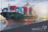 The image shows the front of the 'Decoding Maritime Emissions' report by VesselBot