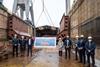 The keel laying ceremony for the new 5,000cbm LNG bunker vessel was held at Astilleros Armon Gijon shipyard in mid March. (credit: Enagas)