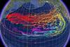 NOAA’s predicted trajectories for the debris field - the red zone may be affected this year. Photo: Courtesy of J. Churnside, NOAA; created using Google.