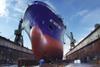Ship in dock at the Bijela yard – subject of interest from Damen and Fincantieri
