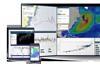 The image shows a Podium5 fleet management setup with multiple screens