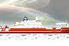 Artist impression of the Antarctic research and supply vessel ordered by South Africa