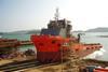 The ‘Olympus Crest’ being launched at Drydocks World Nanindah facility