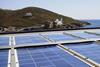 The Aquarius solar panel array onboard the 'Blue Star Delos'
