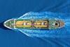 Aerial image of a ship at sea