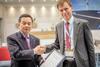 DNV GL's Svensen presented HHI's Moon-kyoon with the AiP certificate at a ceremony held during Nor-Shipping