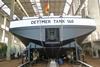 Dettmer launches prototype; note the stern fins
