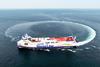 The Stena Futura doing a donut at sea whilst undergoing trials