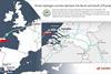 Green hydrogen corridor between north and south Europe infographic