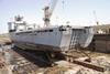 The Bay-class amphibious assault ship RFA Cardigan Bay in ASRY’s large graving dock this year undergoing her CSP (Contractor Support Period).