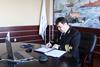 Atomflot’s general director Mustafa Kashka signs the icebreaker deal with Zvezda. (Credit: Rosatom).