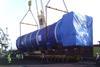 One of three 770m3 double-walled, vacuum-insulated C-tanks on its way from Kandla to the USA (photo provided by INOXCVA)