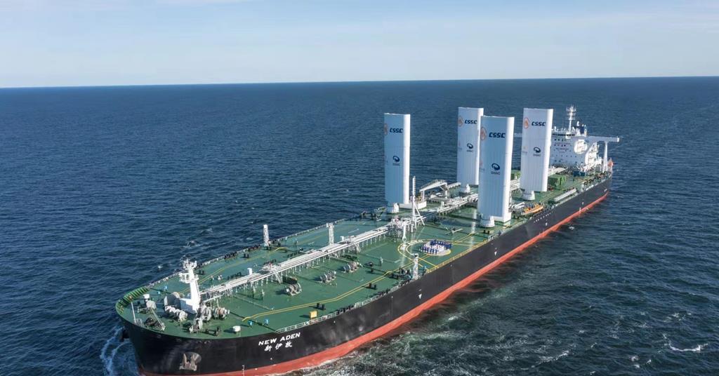 VLCC delivered with rigid wing sails News Motorship