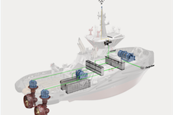Rendering of battery systems for Svitzer tugs supplied by KM