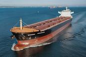 dry bulk container ship at sea