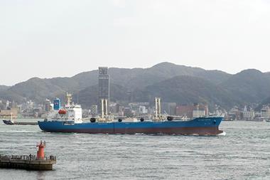 Workmanlike ship from Japan: reefer Boyang Bering pictured after delivery in the Kanmon Strait (credit: Kyokuyo Shipbuilding).