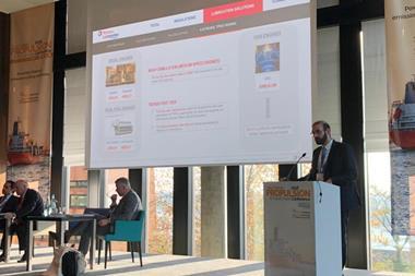 Nikolaos Kotakis, Technical Director, Lubmarine at TotalEnergies, speaking at the Motorship Propulsion and Future Fuels event in 2018.
