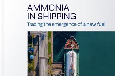 The front cover of the DNV study, 'Ammonia in Shipping: Tracing the Emergence of a New Fuel'