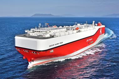 K Line took delivery of its first LNG-fuelled PCTC Century Highway Green in March 2021.