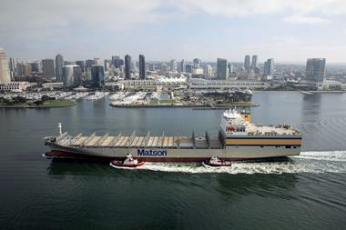 Con-ro Matsonia, built by General Dynamics NASSCO in San Diego, and one of the few Jones Act mercantile completions in 2020.(credit: NASSCO).