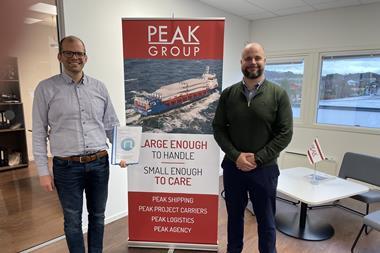 Martin Aasheim of NES with Stian Andrè Larsen of Peak Marine Tech AS