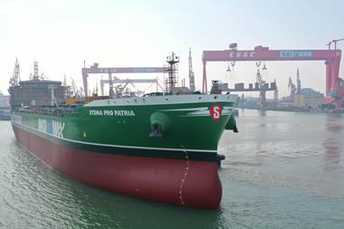First of the new IMOIIMeMAX class, Stena Pro Patria following float-out at GSI
