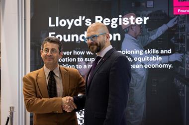 Professor John Prousalidis, National Technical University of Athens (left) with Tim Slingsby, director of Skills and Education, Lloyd’s Register Foundation