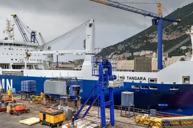 'MN Tangara' was docked at Gibdock for a tight turnaround programme of works