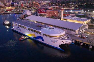 Buquebus dockside in Tasmania