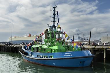Damen’s first full-electric tug Sparky was handed over to Ports of Auckland in August.