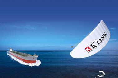 A 1,000m² serially-produced Seawing is expected be installed on one of “K” Line’s bulkers in 2022. (credit: Airseas)