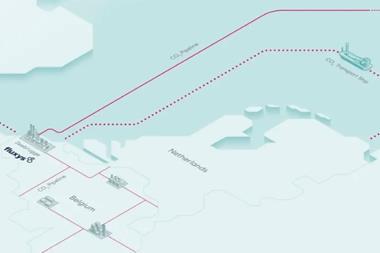 A map showing the Fluxys/Equinor carbon capture project