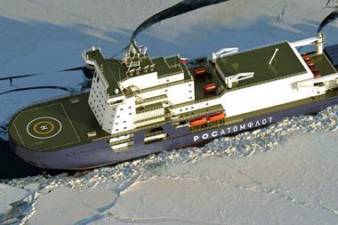 A powerful, dual-fuel icebreaker class is planned for Russia’s Northern Sea Route (credt: Aker Arctic Technology)