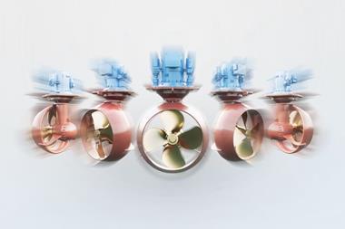 The image shows the expanded Kongsberg Maritime expands its UUC PM azimuth thruster range