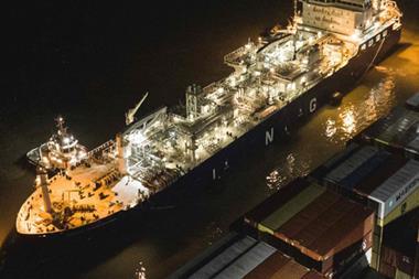 LNG ship at port